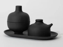 Sand tallrik oval 12,5x20 cm, Black clay