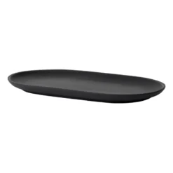Sand tallrik oval 12,5x20 cm, Black clay