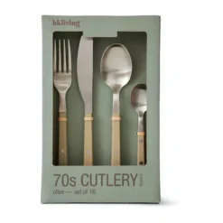 70's bestickset 16 delar, Olive