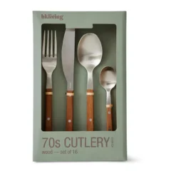 70's bestickset 16 delar, Trä