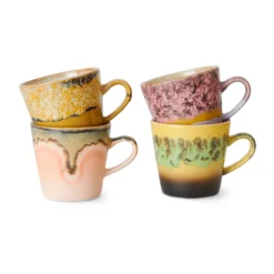 70's ceramics Americano mugg 4-pack 26 cl, Radiant