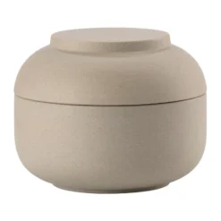 Sensu burk med lock Ø10,5x7,5 cm, Taupe