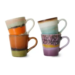 70's espresso mugg 4-pack, Retro