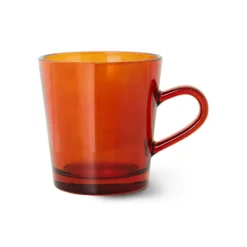 70's glassware kaffekopp 20 cl 4-pack, Amber brown