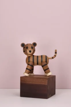 Shiva tiger figur, Beige, 12x6x12 cm