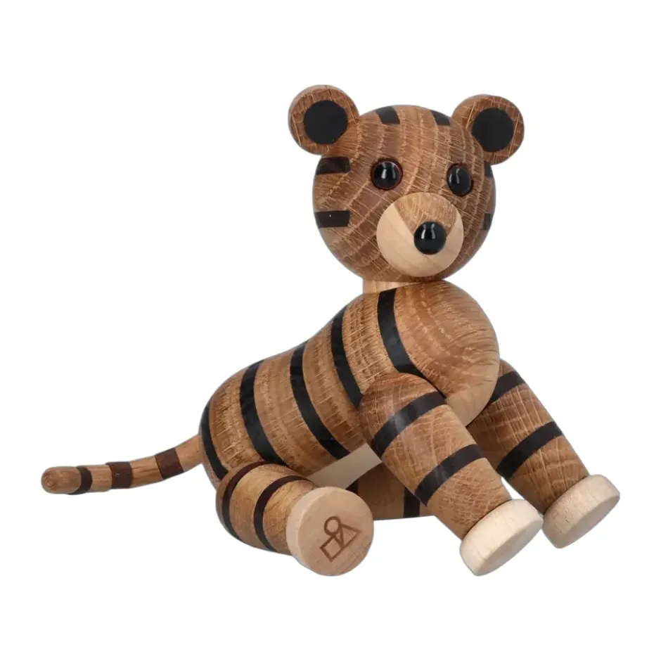 Shiva tiger figur, Beige, 12x6x12 cm
