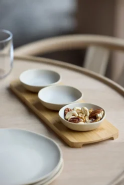 Shoku bambubricka med 3 skålar, Beige