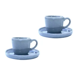 Søholm Sonja kopp med fat 2-pack, Blå