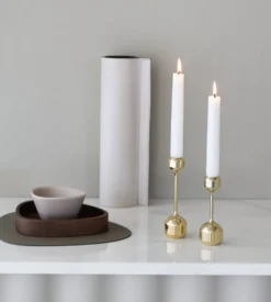 Silhouette ljusstake 2 delar, Guld