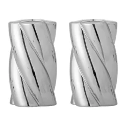 Silvia ljusstake 2-pack Ø7 cm, Silver