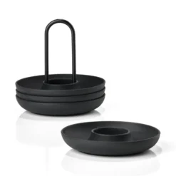 Singles äggkopp 4-pack med hållare, Black