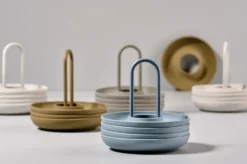 Singles äggkopp 4-pack med hållare, Warm Grey