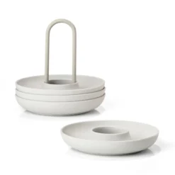 Singles äggkopp 4-pack med hållare, Warm Grey