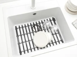 Sinkside diskmatta 30x30 cm, Mörkgrå