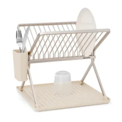 Sinkside hopfällbart diskställ 37 cm, Soft Beige