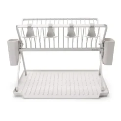 Sinkside hopfällbart diskställ 51 cm, Ljusgrå