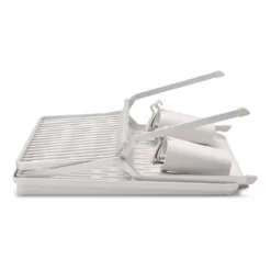 Sinkside hopfällbart diskställ 51 cm, Ljusgrå
