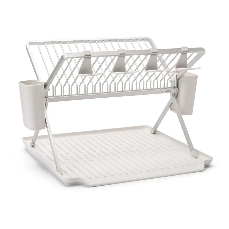 Sinkside hopfällbart diskställ 51 cm, Ljusgrå