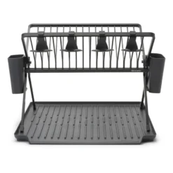 Sinkside hopfällbart diskställ 51 cm, Mörkgrå