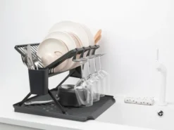 Sinkside hopfällbart diskställ 51 cm, Mörkgrå