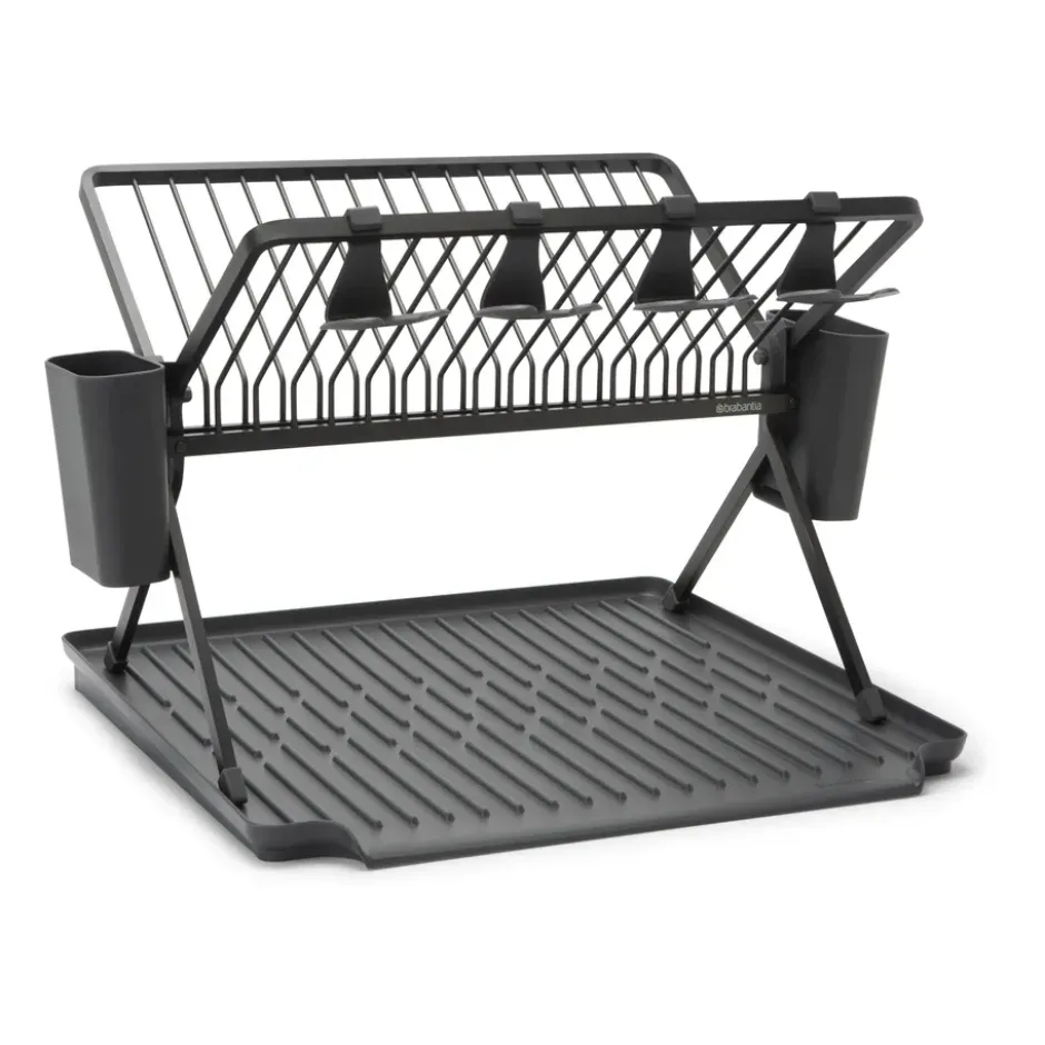 Sinkside hopfällbart diskställ 51 cm, Mörkgrå