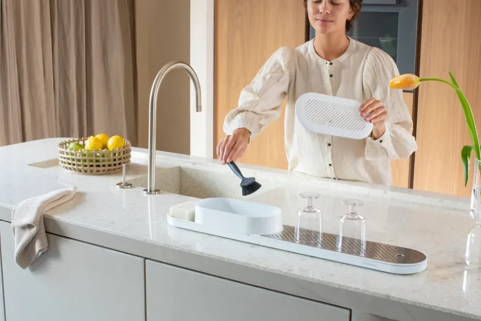 SinkStyle diskbänksorganiserare set 2 delar, Mineral Fresh White