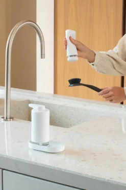 SinkStyle tvålpump/diskmedelsdispenser set, Mineral Fresh White