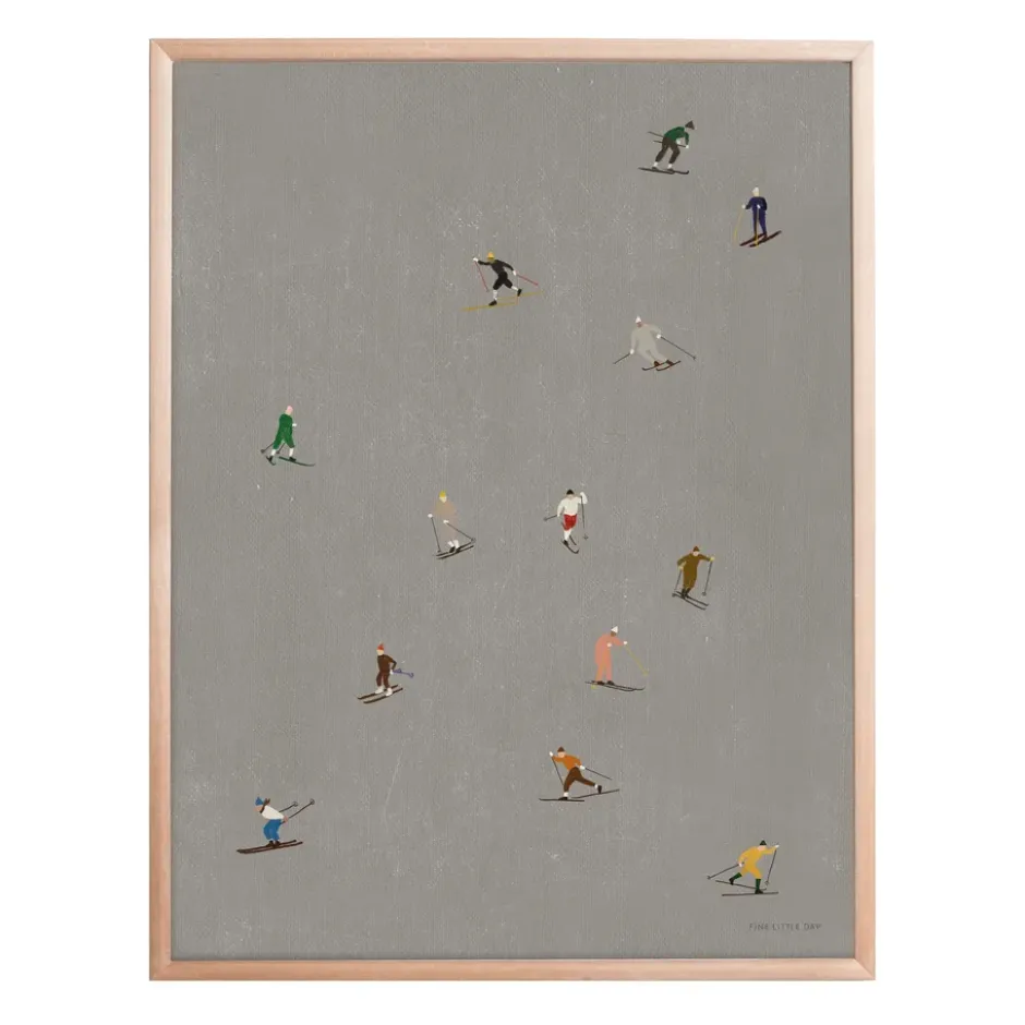 Skiers poster 40x50 cm, Grå