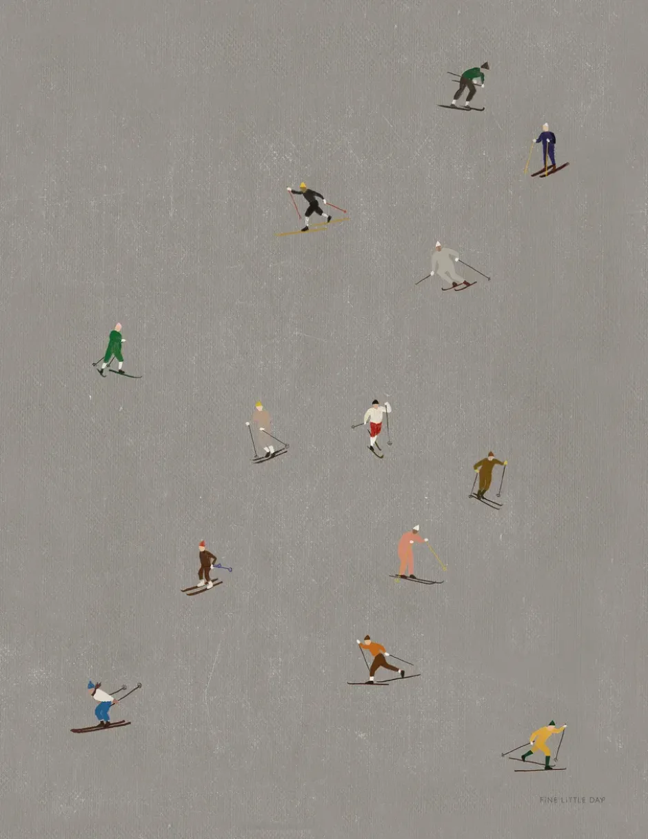 Skiers poster 40x50 cm, Grå