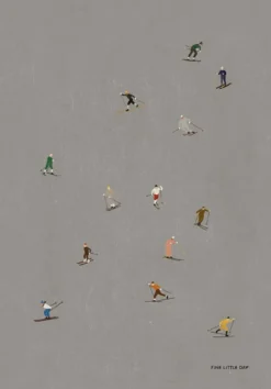 Skiers poster 50x70 cm, Grå