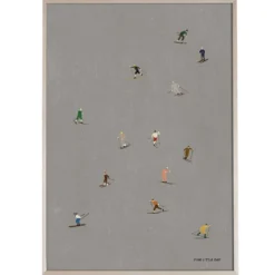 Skiers poster 50x70 cm, Grå