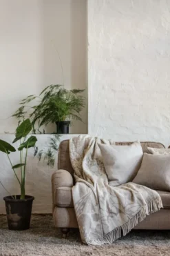 Skogen pläd 130x170 cm, Beige-off white