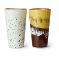 70's lattemugg 28 cl 2 delar, Brine