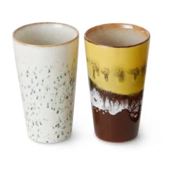 70's lattemugg 28 cl 2 delar, Brine