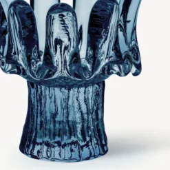 Solros ljuslykta cirkulärt glas 11,5 cm, Blå