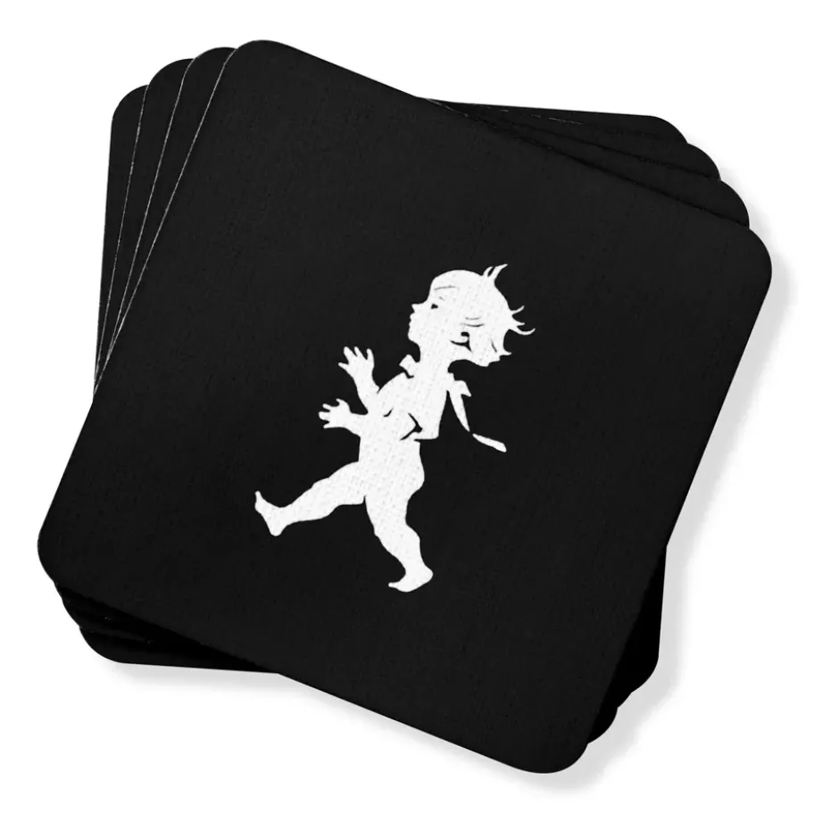 Solstickan glasunderlägg 10x10 cm 4-pack, Svart