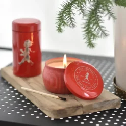 Solstickan presentbox doftljus + tändsticksrör, Röd-doftljus kanel & apelsin