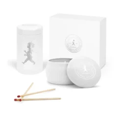 Solstickan presentbox doftljus + tändsticksrör, Vit - doftljus eukalyptus