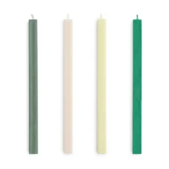 Square Candle ljus mix 4-pack, Greens-whites