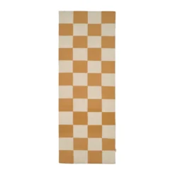 Square gångmatta, Vit-gul, 80x240 cm