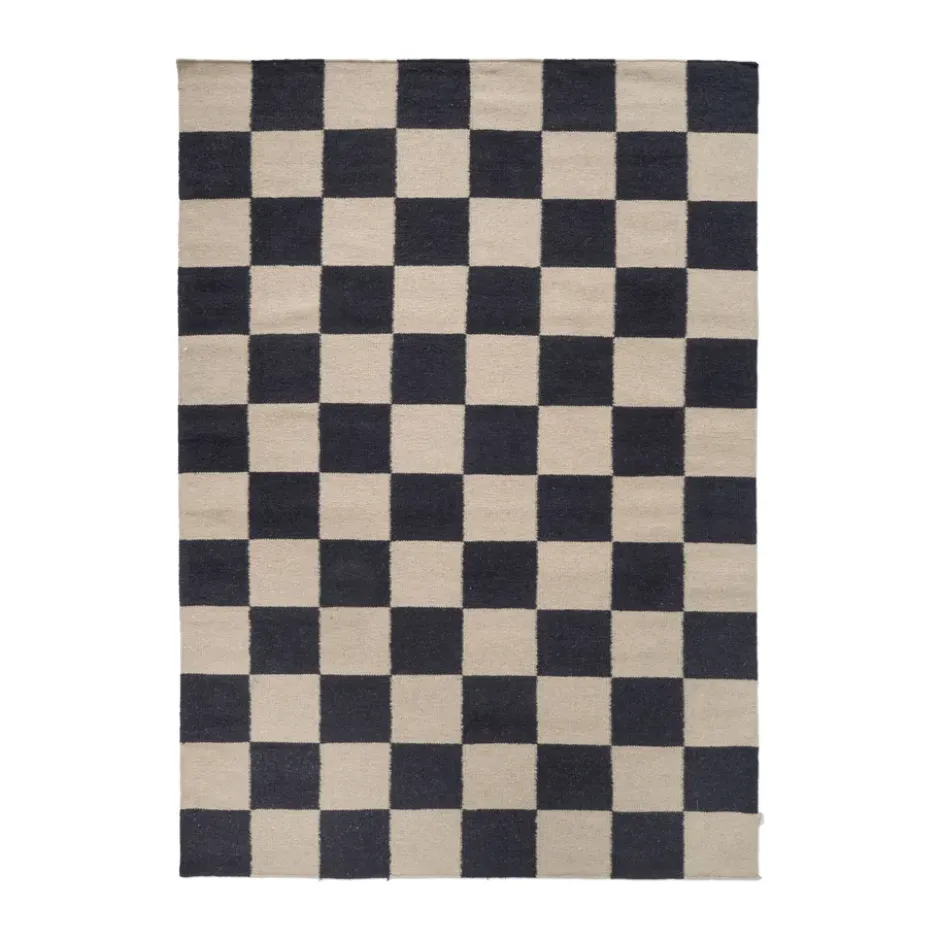 Squares matta, Svart-beige, 200x300 cm