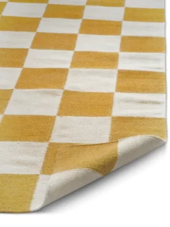 Squares matta, White-yellow, 250x350 cm