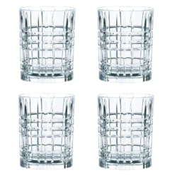 Square whiskyglas 34 cl 4-pack, 34 cl