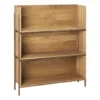 Stack hylla, oak, add on, mörkt oljat valnötsfäste