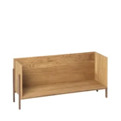 Stack hylla, oak, add on, mörkt oljat valnötsfäste