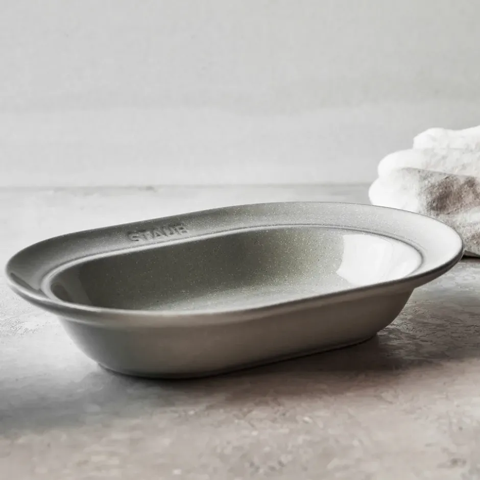 Staub New White Truffle fat ovalt, 25 cm