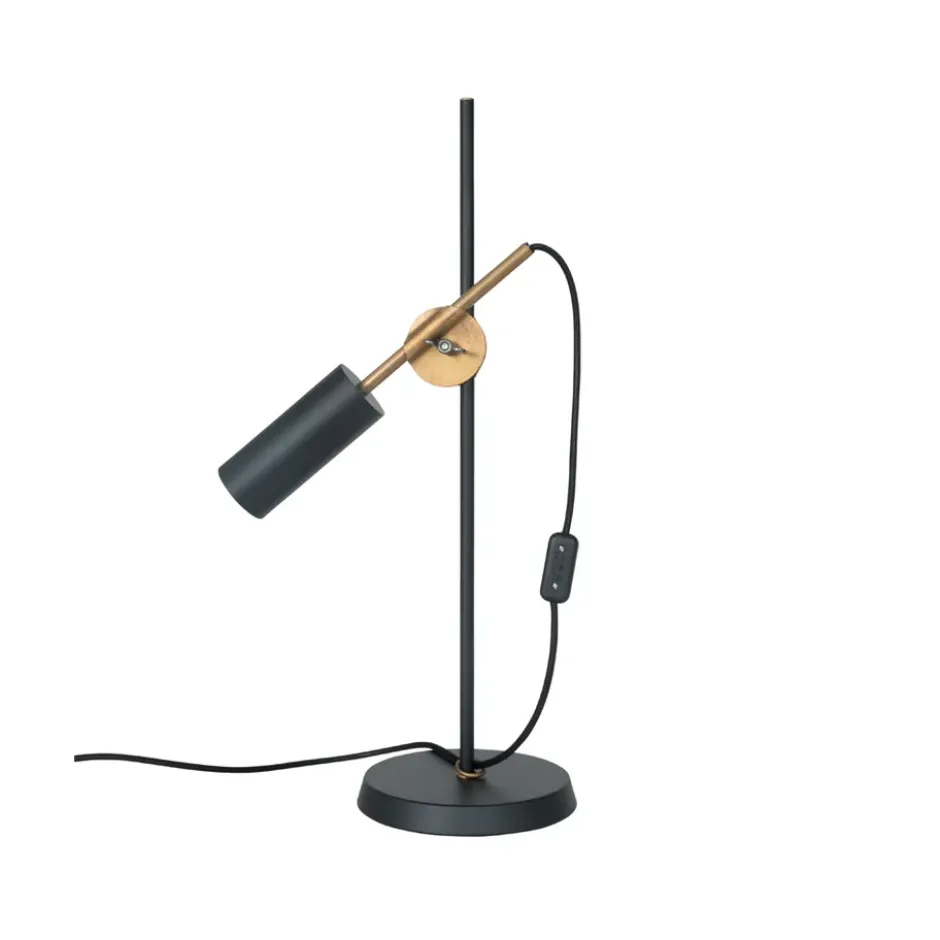 Stav bordslampa, svart/råmässing