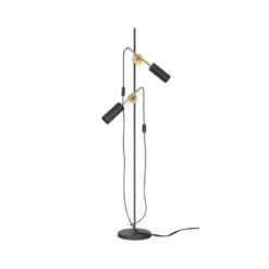Stav 2 - Låg golvlampa, svart/råmässing