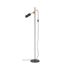 Stav 1 - Låg golvlampa, svart/råmässing
