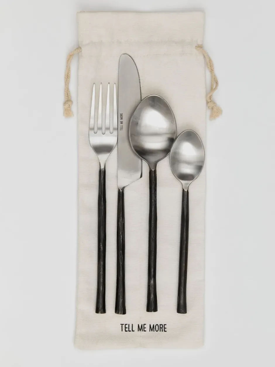 Steel bestickset 4 delar, Opolerat stål